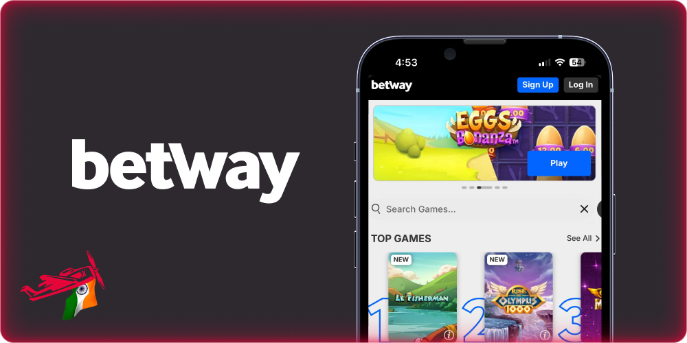 Playing Aviator Game on Betway Casino mobile app in India