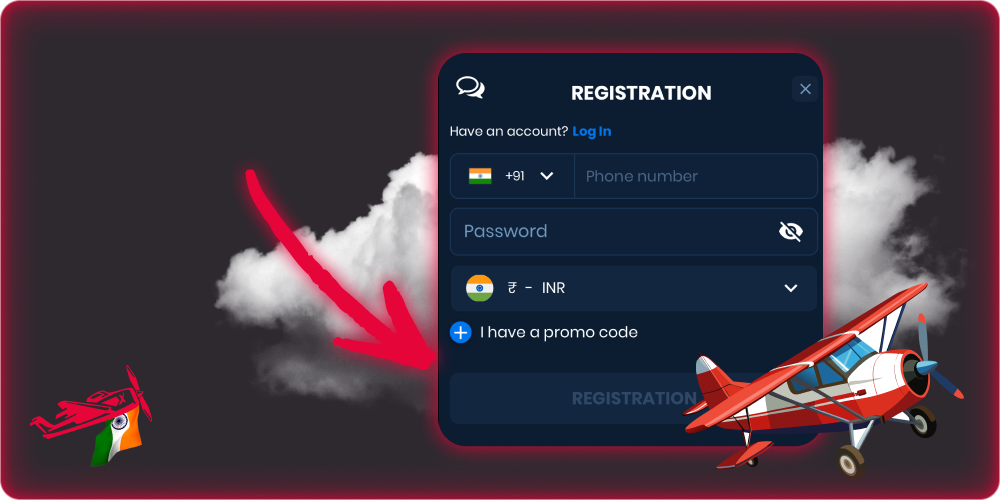 Aviator Game registration form and sign-up guide for India